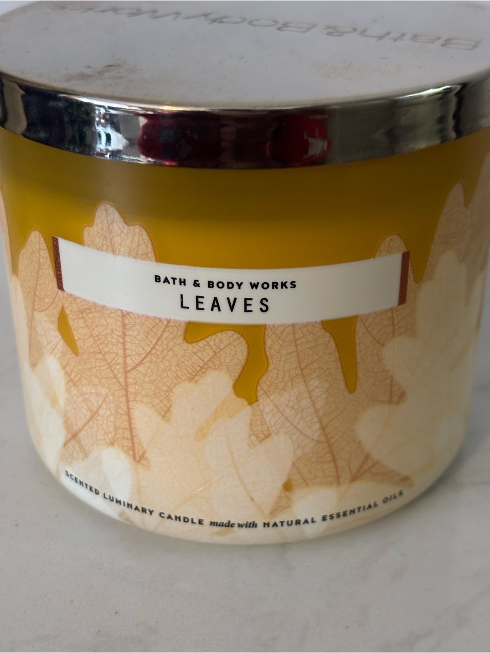 Bath & Body Works Leaves 3-Wick Candle - Yellow